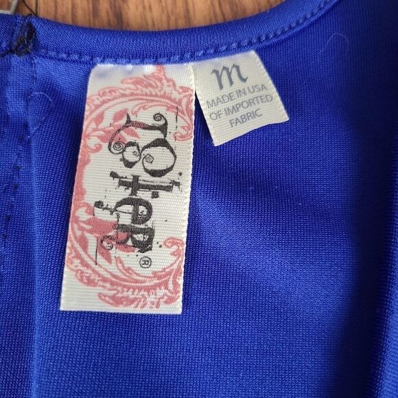 Royal Blue Body Con Dress Zippered Back Cut Out L8ter Brand Women's Medium Excel - Picture 2 of 7